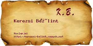 Kerezsi Bálint névjegykártya